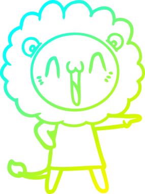 Bir insan tarafından çizilmiş mutlu çizgi film aslanı çizimi.