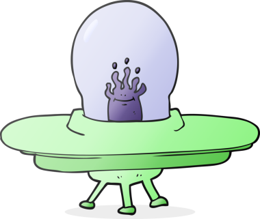 Bir insan tarafından çizilmiş serbest çizim uçan daire.