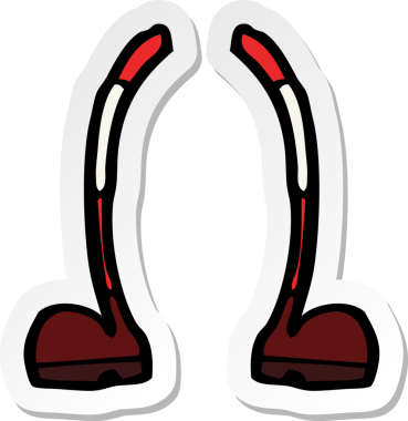 Bir insan tarafından çizilmiş çizgi film bacaklarının çıkartması.