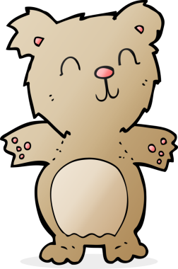 Bir insan tarafından çizilmiş sevimli oyuncak ayı.