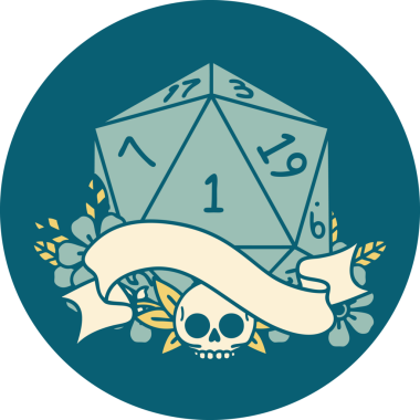 Bir insan tarafından çizilen bir d20 zar atma ikonu