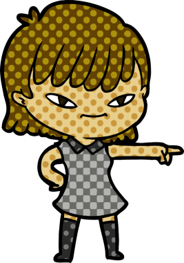 Bir insan tarafından çizilmiş karikatür kadın.