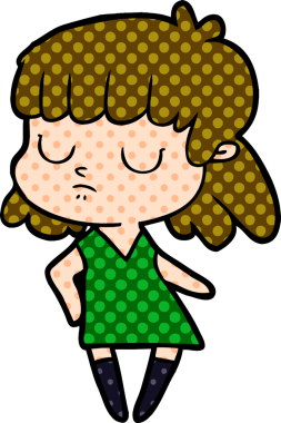 Bir insan tarafından çizilmiş ilgisiz bir kadın çizgi filmi.