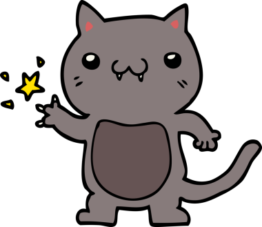 Bir insan tarafından çizilmiş kedi çizimi.