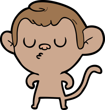 Bir insan tarafından çizilmiş çizgi maymun.