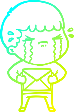 Bir insan tarafından çizilmiş ağlayan bir çizgi film karakteri çizimi.