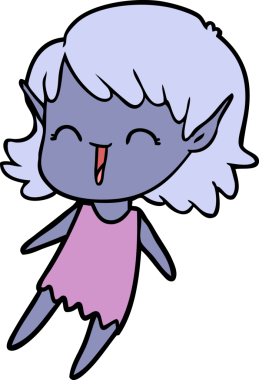 Bir insan tarafından çizilmiş bir elf kızı.