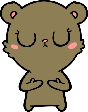 Bir insan tarafından çizilmiş barışçıl ayı yavrusu.