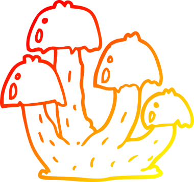 Bir insan tarafından çizilmiş bir mantarın sıcak gradyan çizimi