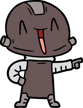 Bir insan tarafından çizilmiş çizgi film robotu