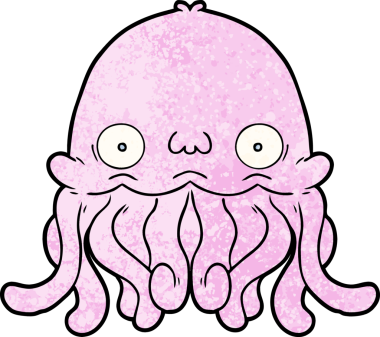 Bir insan tarafından çizilmiş mürekkep balığı.