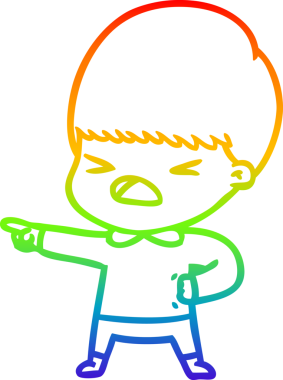 gökkuşağı gradyan çizgi çizimi bir insan tarafından çizilmiş stresli bir adam