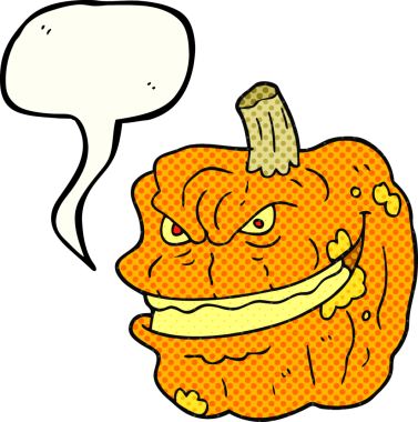 Bir insan tarafından çizilmiş serbest çizilmiş karikatür balkabağı.