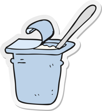 Bir insan tarafından çizilmiş yoğurt etiketi.