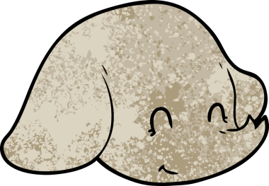 Bir insan tarafından çizilmiş bir fil yüzü.