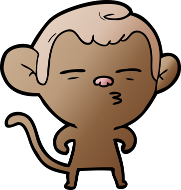 bir insan tarafından çizilmiş şüpheli maymun çizgi filmi