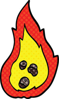 bir insan tarafından çizilmiş çizgi roman tarzı kömür yakma