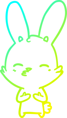 Bir insan tarafından çizilmiş garip bir tavşan çizgi filmi.