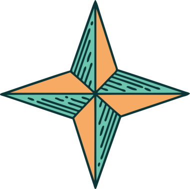 Bir insan tarafından çizilmiş bir yıldızın ikonik dövme şekli