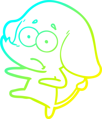 Bir insan tarafından çizilmiş belirsiz bir filin soğuk eğik çizgisi.