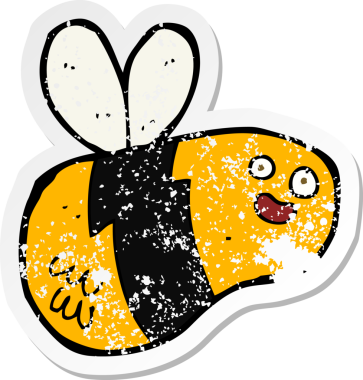 Bir insan tarafından çizilmiş bir çizgi filmin gerilimli çıkartması.