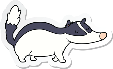 Bir insan tarafından çizilmiş bir porsuğun çıkartması.