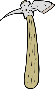 Bir insan tarafından çizilmiş bir balta.