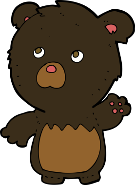 Bir insan tarafından çizilmiş siyah oyuncak ayı.