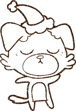 Bir insan tarafından çizilmiş Noel Köpeği Kömürü