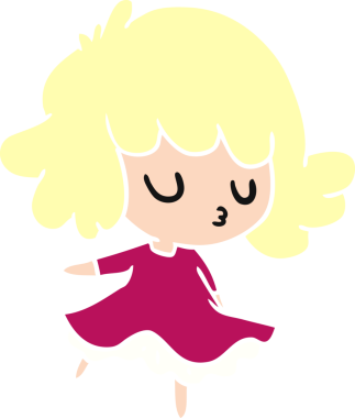 Bir insan tarafından çizilmiş tatlı bir kawai kızının serbest çizimi.