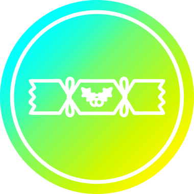 Bir insan tarafından çizilmiş havalı bir gradyan ile noel krakeri dairesel simgesi