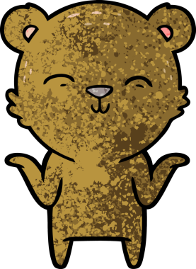 Bir insan tarafından çizilmiş bir çizgi film karakteri.