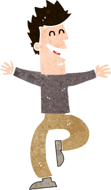 Bir insan tarafından çizilmiş gülen adam.