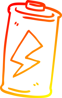 Bir insan tarafından çizilmiş karikatür bataryasının sıcak gradyan çizimi