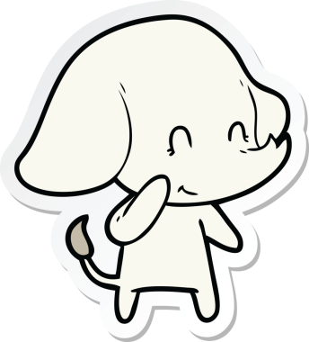 Bir insan tarafından çizilmiş şirin bir fil çıkartması.