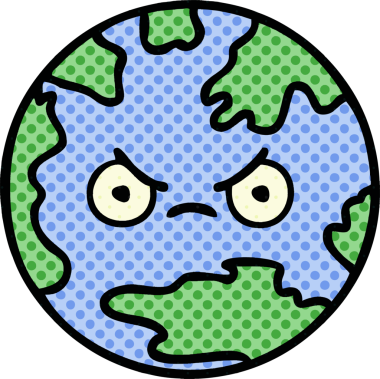 Bir insan tarafından çizilmiş bir gezegenin çizgi romanı.