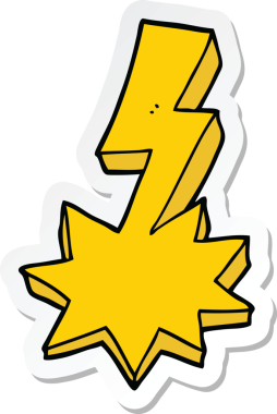 Bir insan tarafından çizilmiş bir karikatür yıldırımı çıkartması.