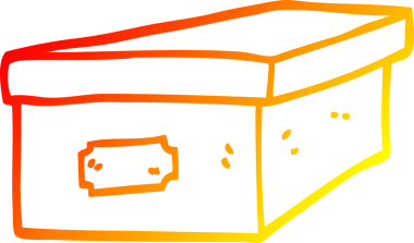 Bir insan tarafından çizilmiş bir karikatür dosyalama kutusunun sıcak çizgi çizimi