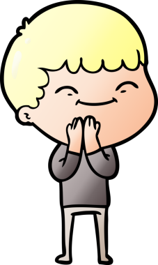 Bir insan tarafından çizilmiş mutlu çocuk çizgi filmi.