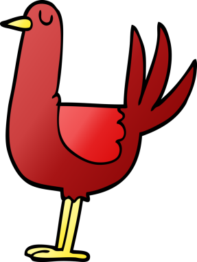 Bir insan tarafından çizilmiş karalama uzun kuş