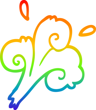 Bir insan tarafından çizilmiş karikatür su dalgalarının gradyan çizimi.