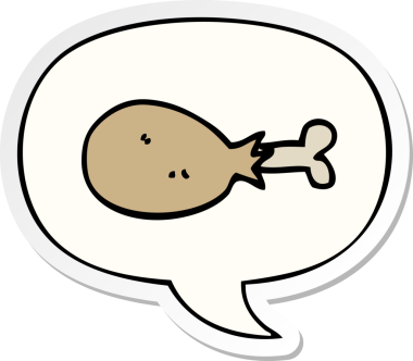 Bir insan tarafından çizilmiş balon çıkartmalı tavuk budu.