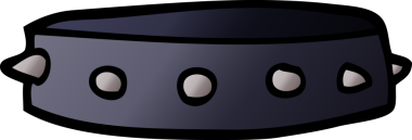 Bir insan tarafından çizilmiş karalama, çivili köpek tasması.