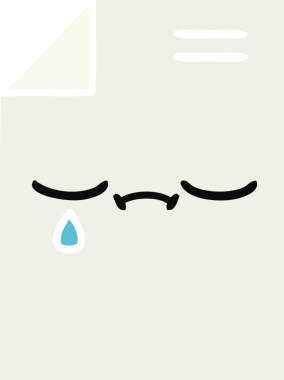 Bir insan tarafından çizilmiş bir kağıt parçasının düz renk retro karikatürü