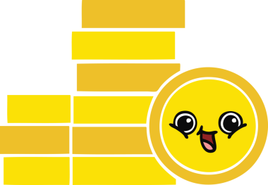 Bir insan tarafından çizilmiş paraların düz renkli retro karikatürü