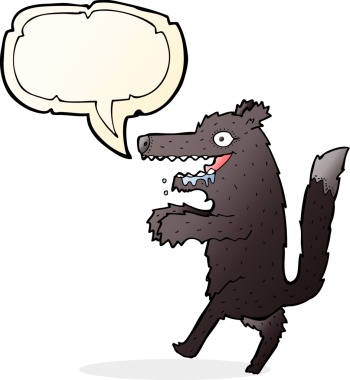 Bir insan tarafından çizilmiş büyük kötü kurt çizgi filmi.