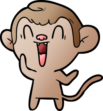 Bir insan tarafından çizilmiş gülen maymun çizgi filmi