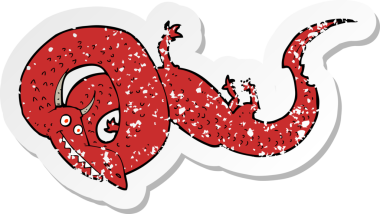 Bir insan tarafından çizilmiş Çin ejderhasının gerilmiş çıkartması.