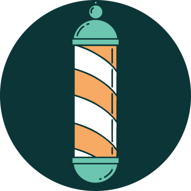 Bir insan tarafından çizilmiş bir berber direğinin sembolik dövmesi.