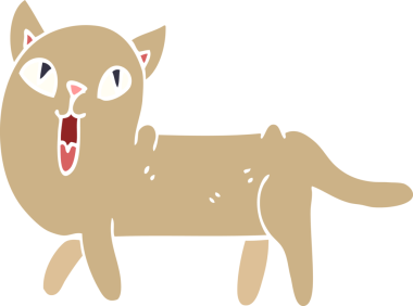 Bir insan tarafından çizilmiş komik bir kedi.